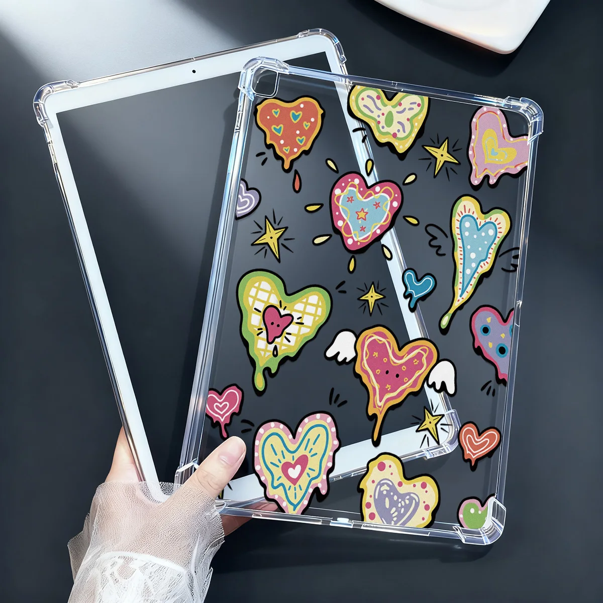 Vintage Floral Butterfly Clear Transparent Tablet Case for Apple iPad Pro 12.9 13 9.7 10.5 A16 11 10 9 8 Air 13 Mini 6 5 4 Cover