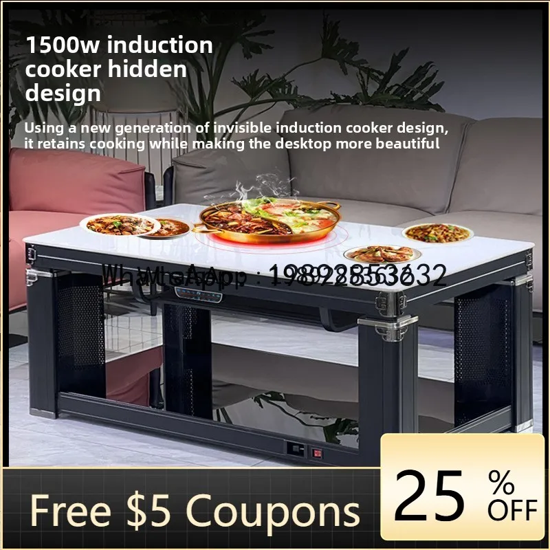 

G1 Heating Table Home Use Rock Plate Living Room Coffee Table Lifting Electromagnetic Electric Heater Rectangular