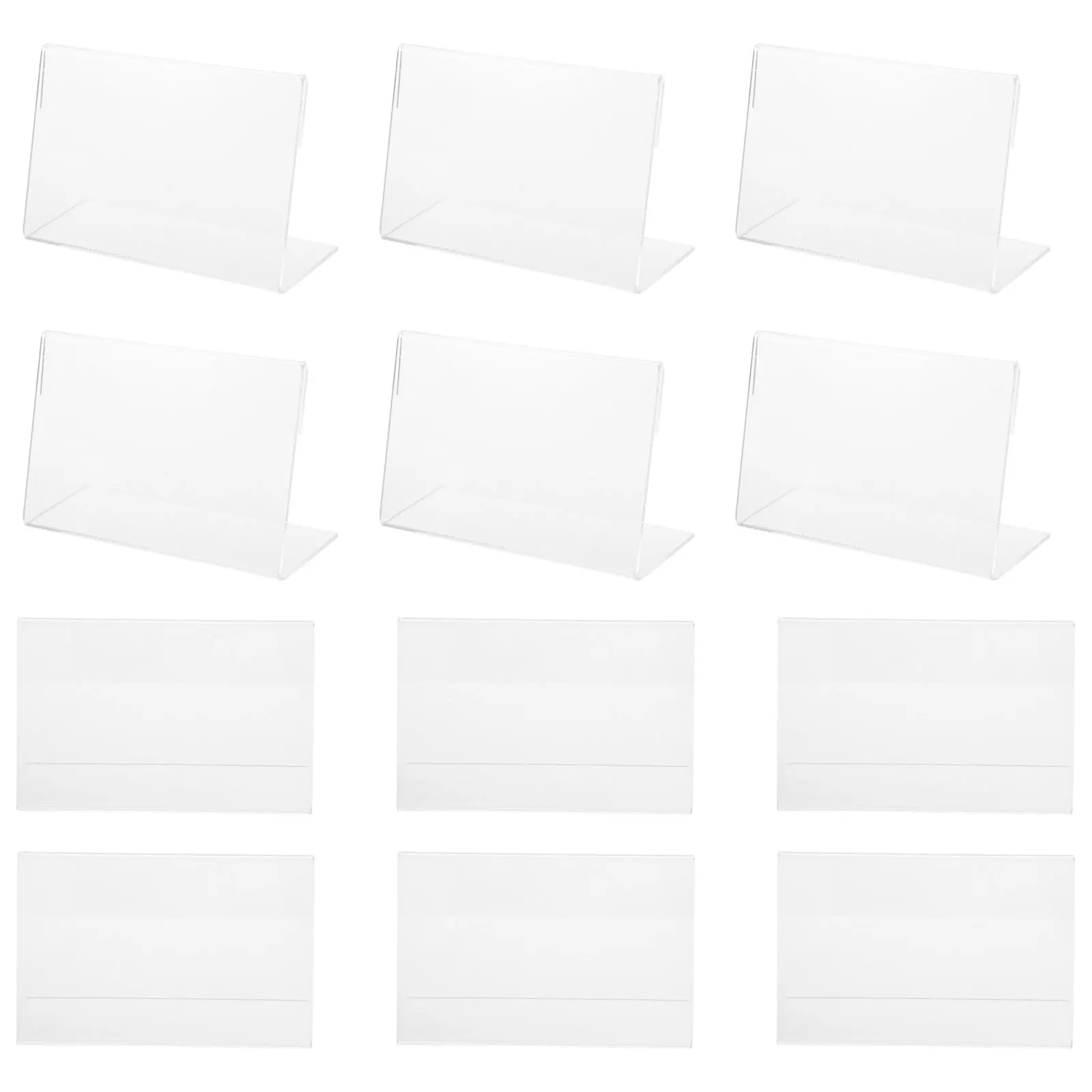 

Clear Acrylic L Shape Price Tag Holder Label Display for Retail Restaurant Office Wedding Transparent Sign Stand Holders Menu