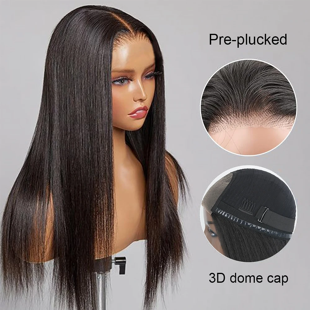 ارتداء والذهاب غلويليس الباروكات قبل قطع 4x4 مستقيم الدانتيل الجبهة الباروكات للنساء لا الغراء Hd الدانتيل إغلاق الجبهة جاهزة لارتداء الباروكات #2