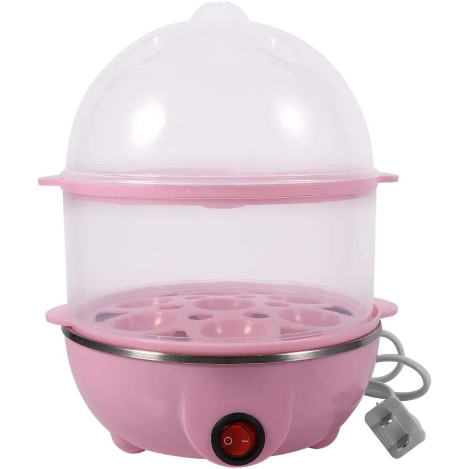 جهاز طهي البيض، صانع البيض متعدد الوظائف بطبقة مزدوجة وصياد البيض، يصنع بسرعة 14 بيضة، للبيض المسلوق، والبيض المسلوق، والعجة،