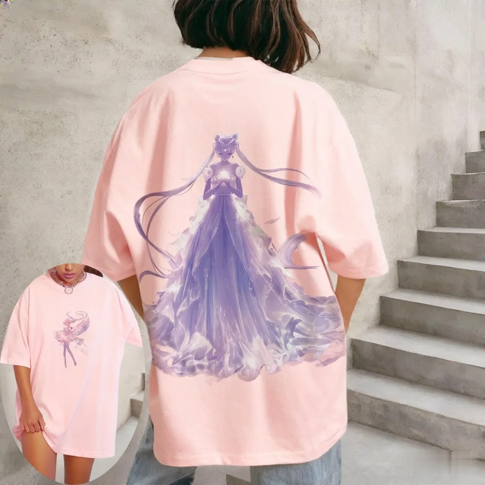 Sailor Moon Loses Damen-Eltern-Kind-Mode-Kurzarm-T-Shirt für Frühling und Sommer, übergroß, bequem, lässig, Outdoor-Top