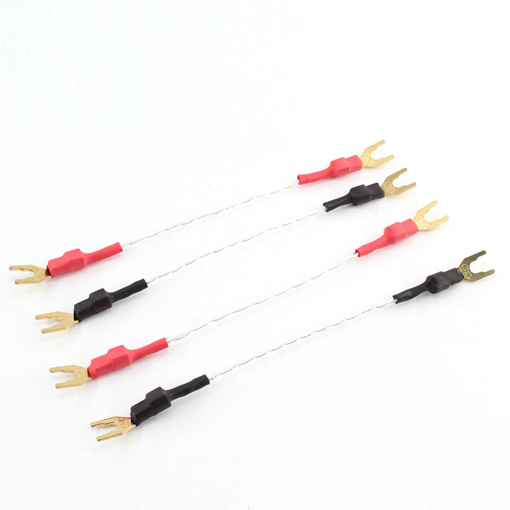 

Hi-End audio Silver Plated Jumper Cable hifi speaker Jumper speaker cable audio jumper with GLOD plated Y spade terminal