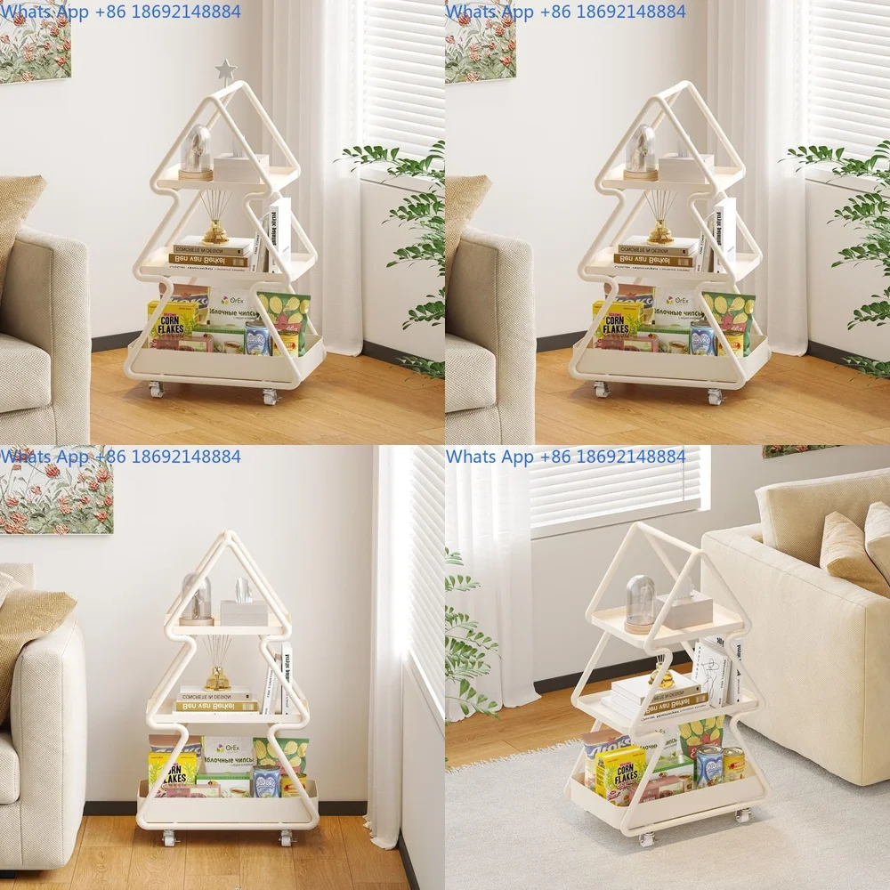 

Christmas Tree Living Room Side Table Minimalist Mobile Cart Sofa Cabinet with Storage Coffee Table Bedside Shelf