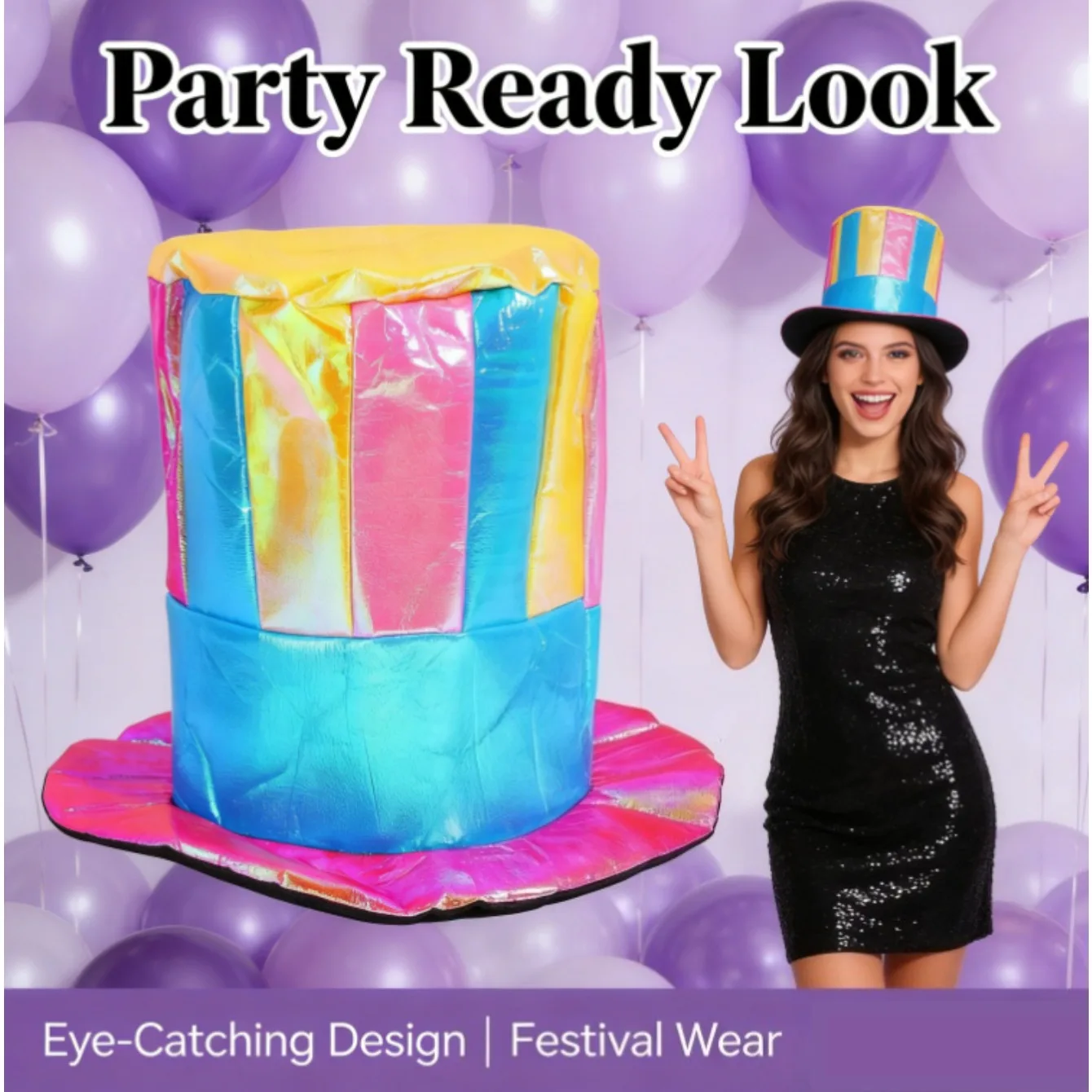 

Цирковая шляпа клоуна, красочная золотая ткань, прямая трубчатая шляпа, реквизит для косплея на Хэллоуин