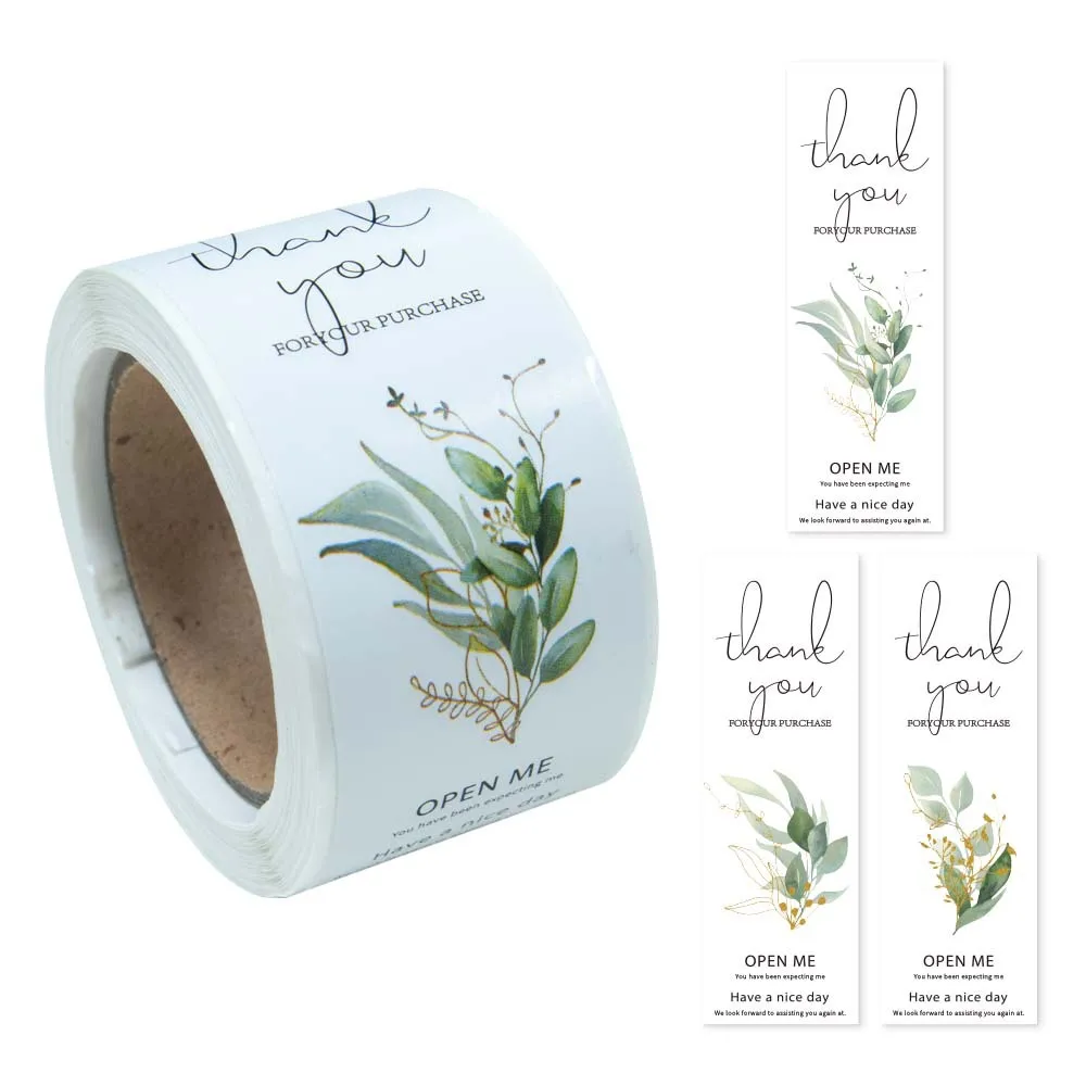 100pcs/roll Simple Thank You Stickers Wedding Birthday Party Gift Box Seal Sticker Decorative Envelope Label Packaging Supplie