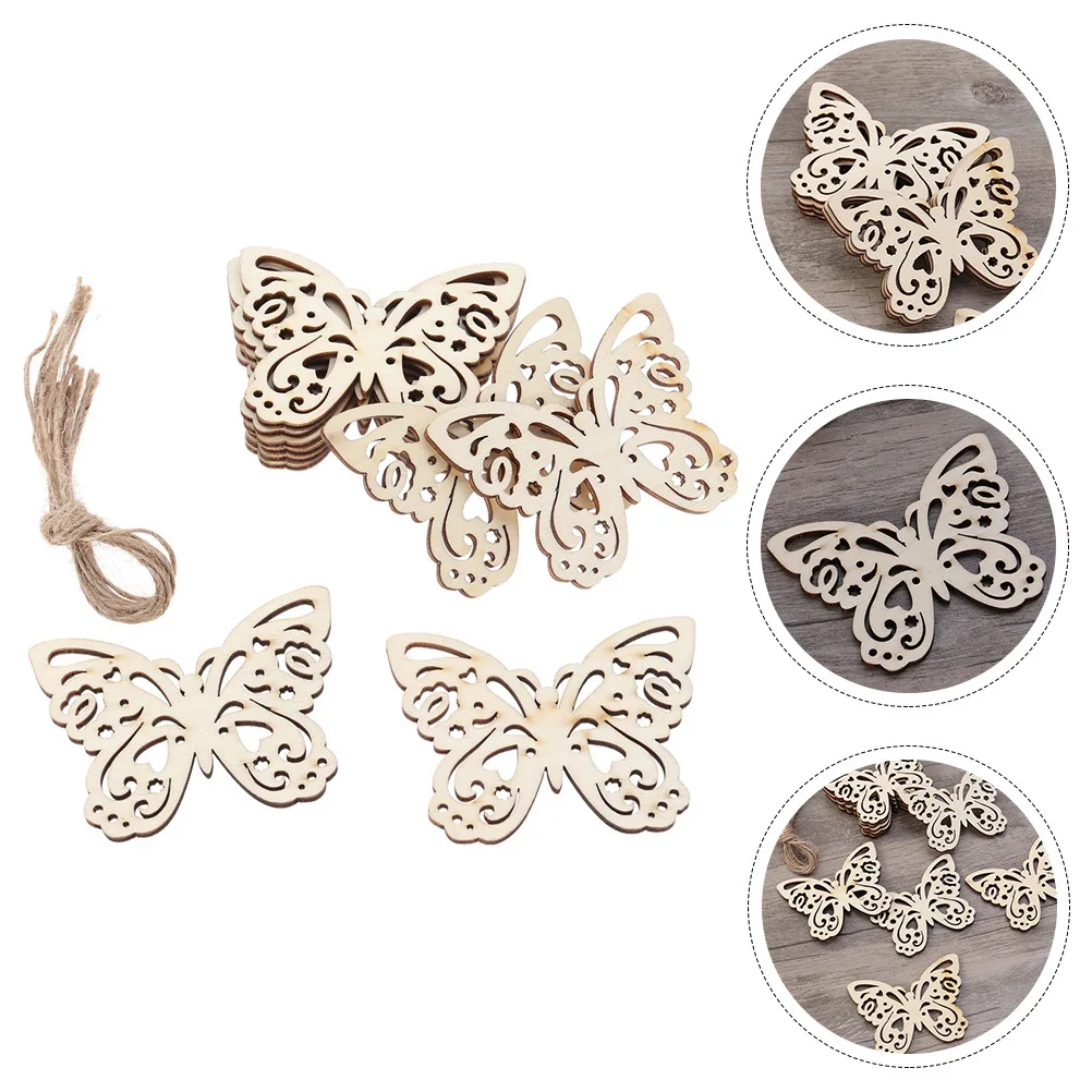 

20Pcs Wood Butterfly Cutouts Unfinished Wooden Chips Handmade Graffiti Chip Kindergarten Craft Accessory Supplies