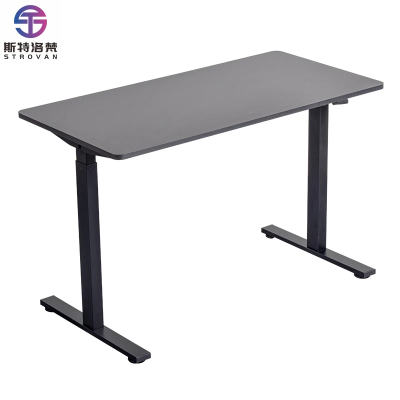 

Modern Design Hand Crank Sit Stand Desk Adjustable Height Iron Metal Furniture