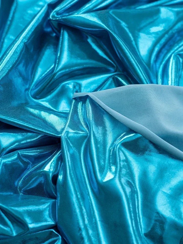 Metallic Luster Elastic Soft Fabric Half Skirt Dance Costume Performance Costume Wedding Decoration Fabric