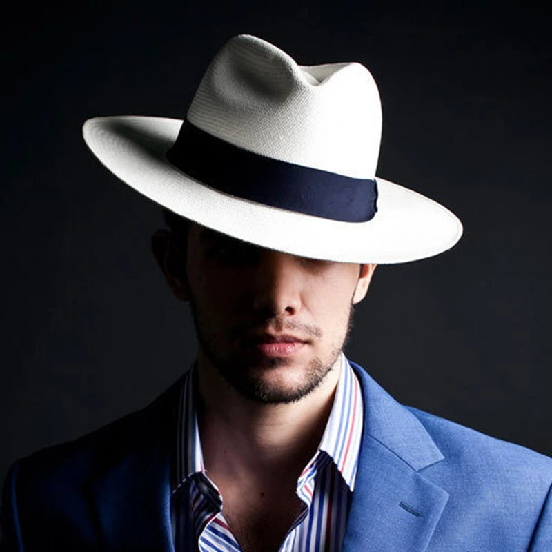 Sombrero-Chapeau anderen Paille Tissé pour Homme, Protection Solaire d'Été, Grande Taille