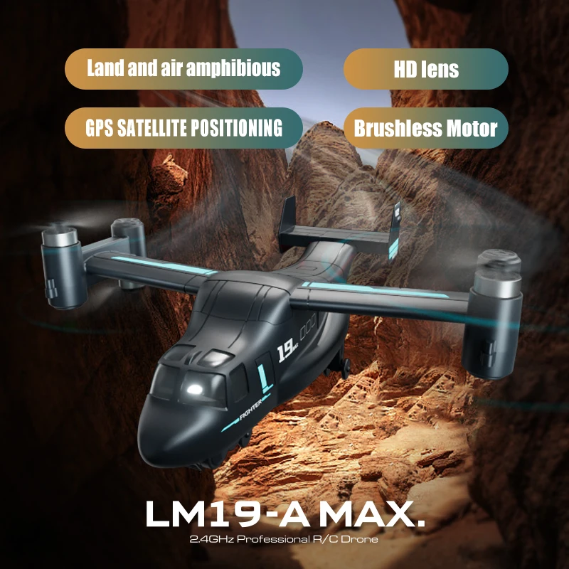 JJRC X27 Amphibious Land Air Aerial Osprey UAV 5G WIFI 4K Wide Angle Camera GPS Brushless Remote Control Aircraft Drone Kids Toy