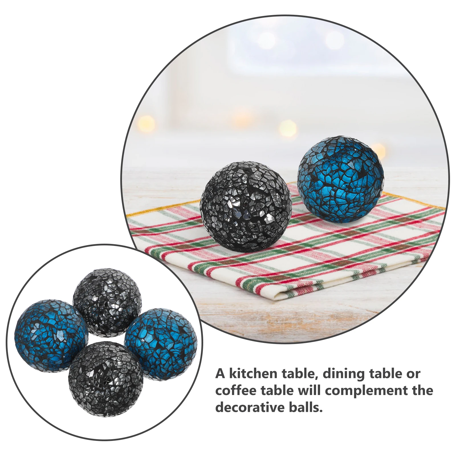 

4pcs Mosaic Decorative Balls 3 1 Inch Golden Silver Glass Home Desktop nament Table Sphere Party DIY Decoration