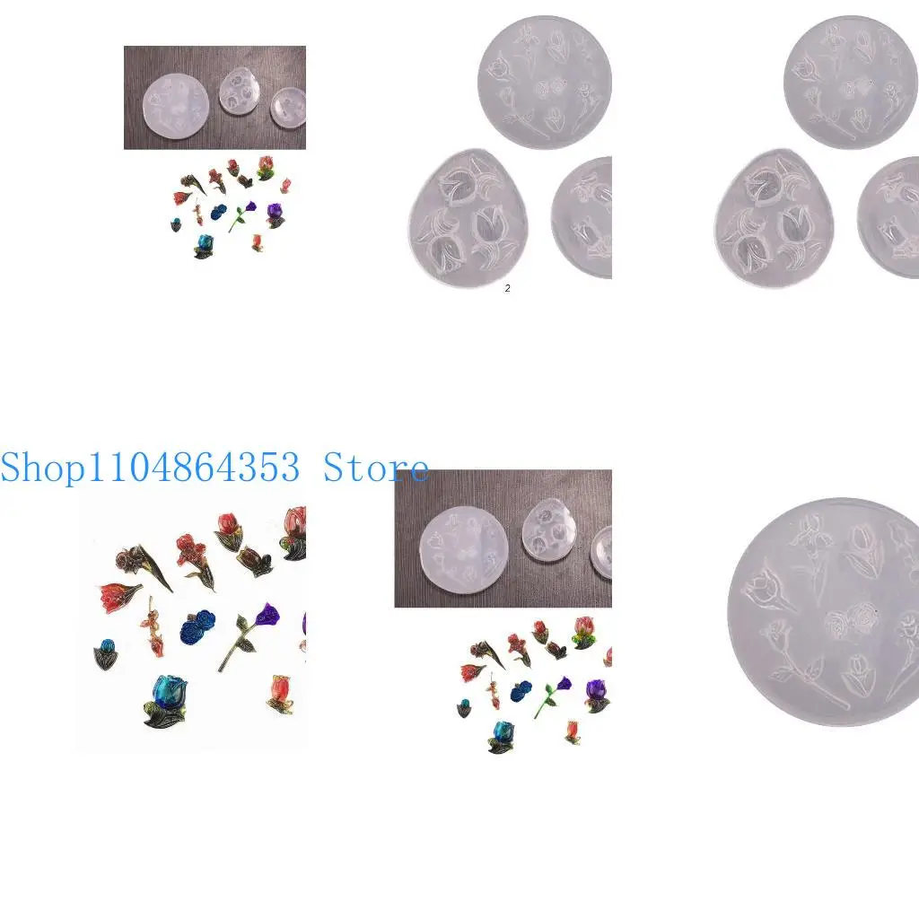 

652F силиконовая форма с цветком розы для декора торта, топпер для кексов, Смола, форма для литья ювелирных изделий, зыбучие