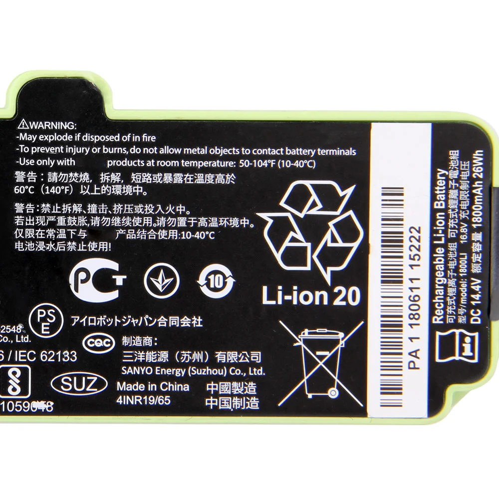 Batería de repuesto 1800LI para iRobot Roomba 595 650 980 655 690 780 630 805 860 880 890 960 861 870 875 de alta capacidad