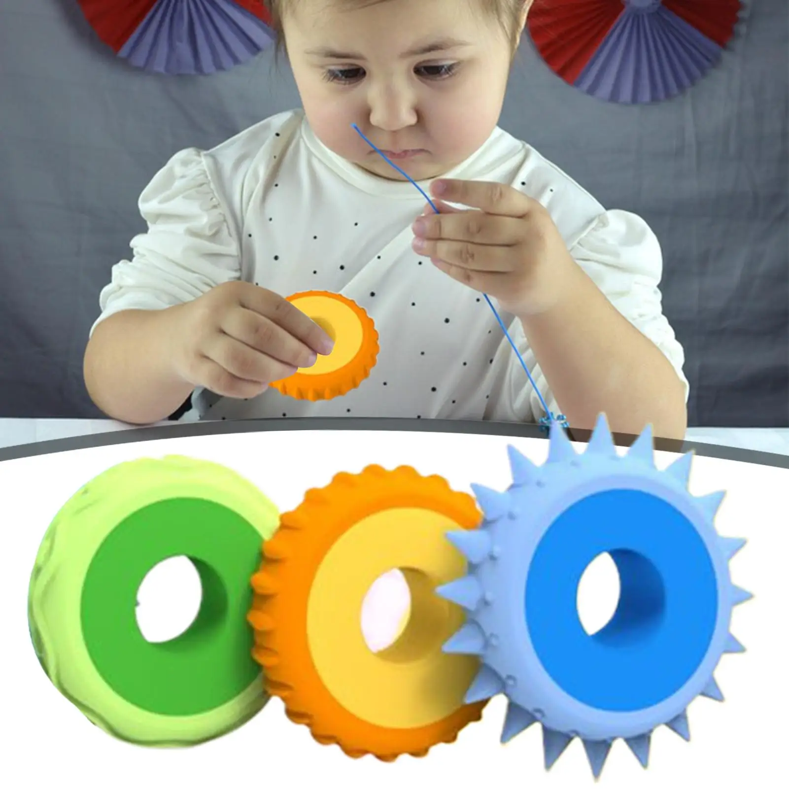 Fidget Ring For Kids 3 Pieces Silicone Stress Relief Toy Decompress Toy For Women Kids Men Students Adults School Party Favors