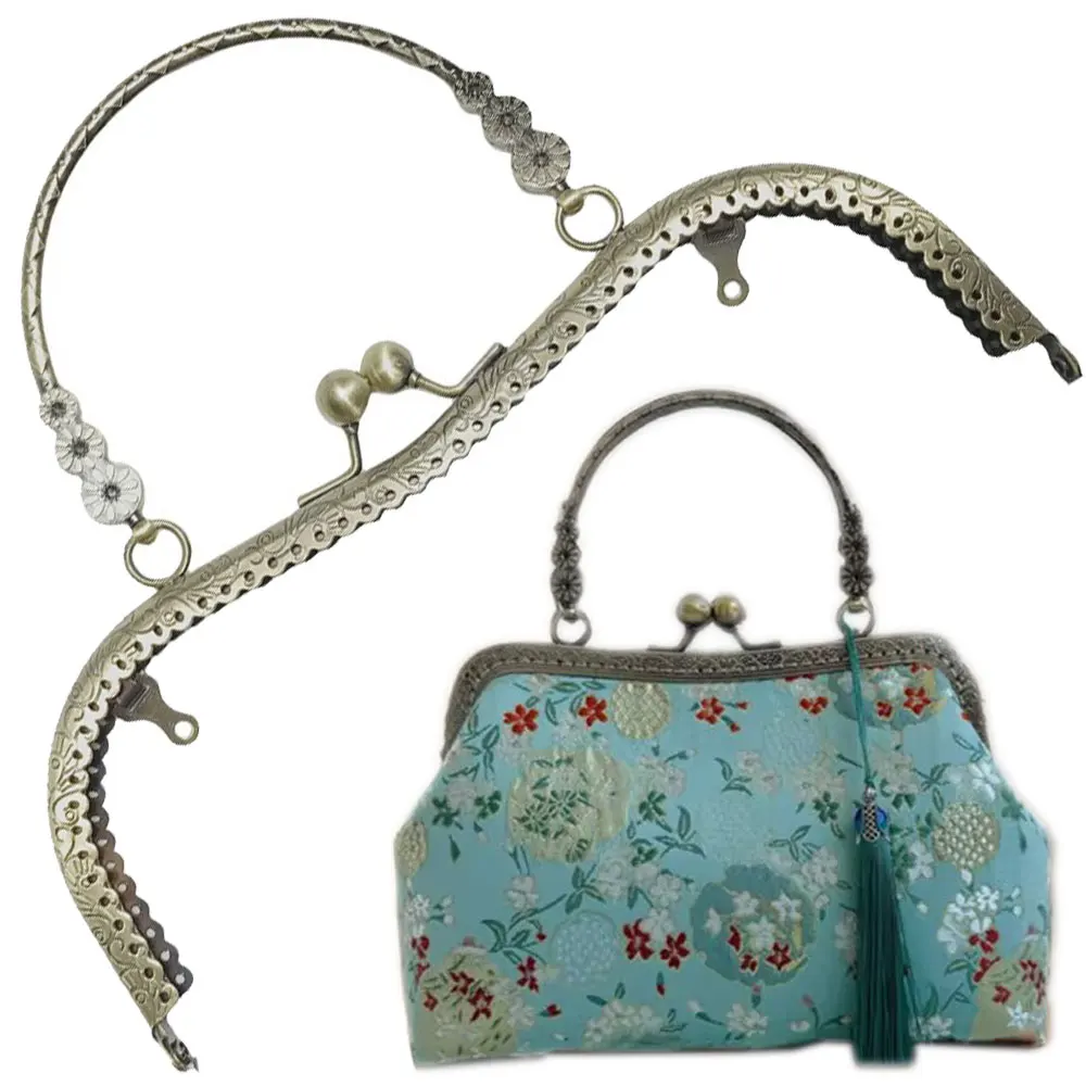 

10pcs 20.5cm Vintage Pattern Purse Frame Kiss Clasp Purse Clasp Frame Clasp Lock Bag Frame Buckle Bag Hardware Clasps Accessory