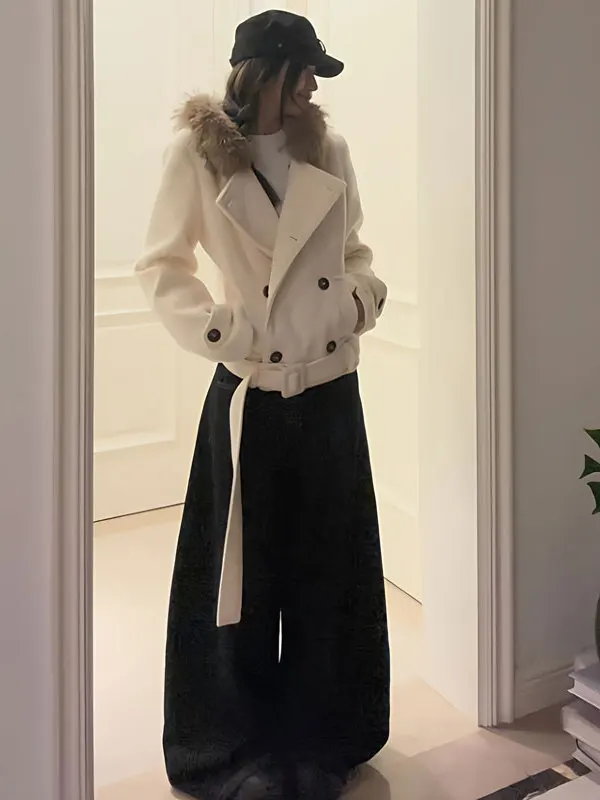 

Двубортное шерстяное пальто Ele ort с капюшоном: нежное, стильное, индивидуальное зимнее пальто для женщин