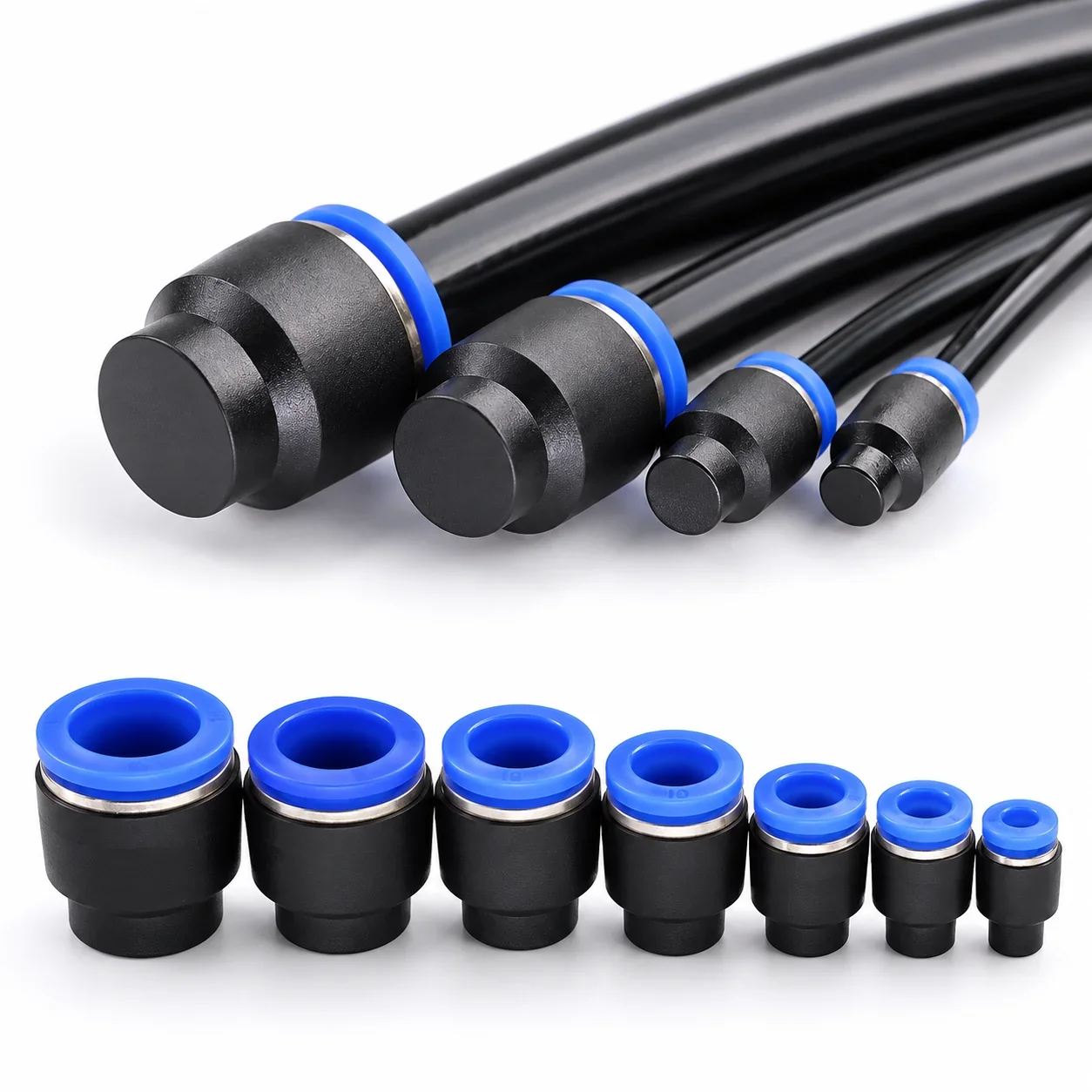 PPF Pneumatic Push to Connect Tube End Plug 4 6 8 10 12mm OD Air Hose Sealing Cap Quick Release Fitting for Air Line Closure 1PC