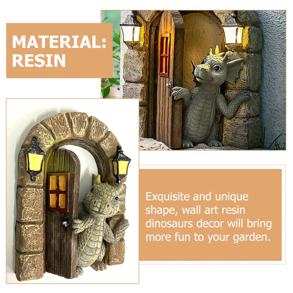 

Resin Dragon Ornament Small Statue for Garden Wall Art Decor Indoor Outdoor Home Decoration Resin Dinosaurs Sculpture