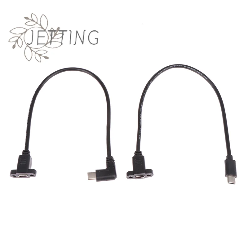 Kabel Ekstensi Hot Micro Type USB USB 3.1 Male ke Type-C USB 3.1 Female 17mm dengan Lubang Panel Mount Sekrup 0.3m