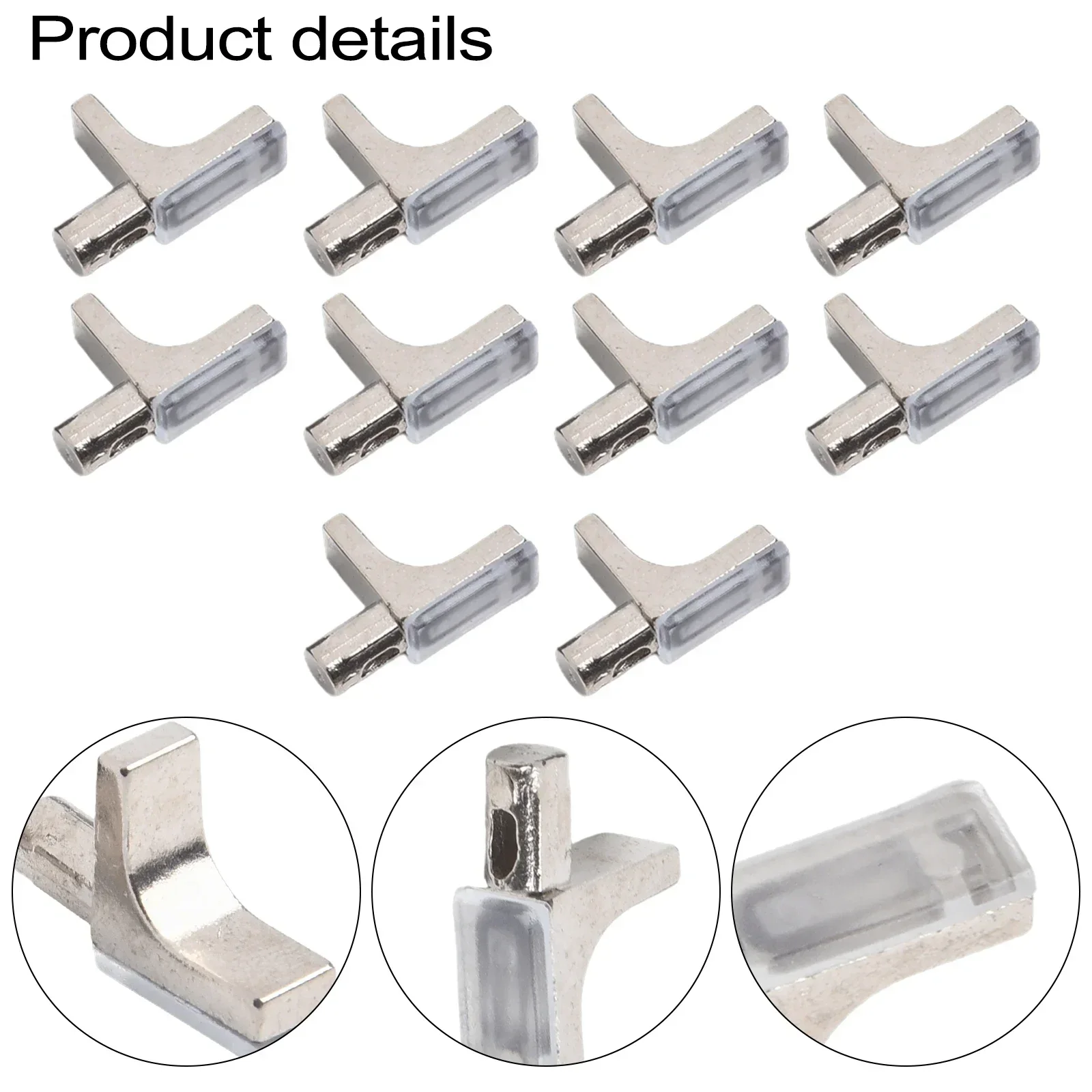 Shelf Bracket Shelf Support Pegs Metal 10 Pieces 3*2*1cm Accessories For Shelves Supplies Replacement Silver/black