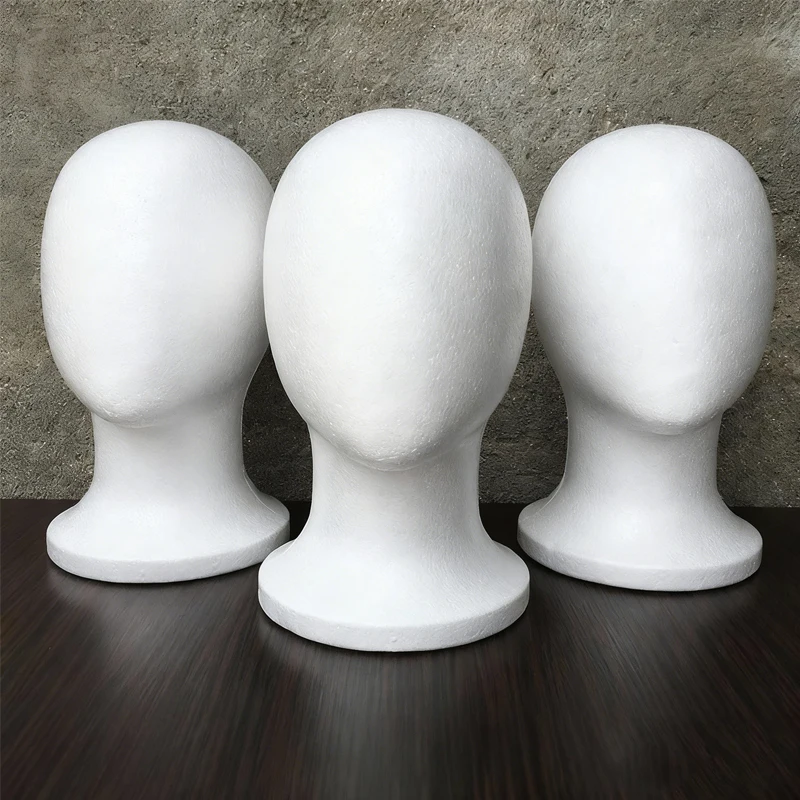 

1Pc Foam Wig Head Stand and Holder for Style Model And Display Hair White Mannequin Head for Women&Men Use for Display Hairpiece