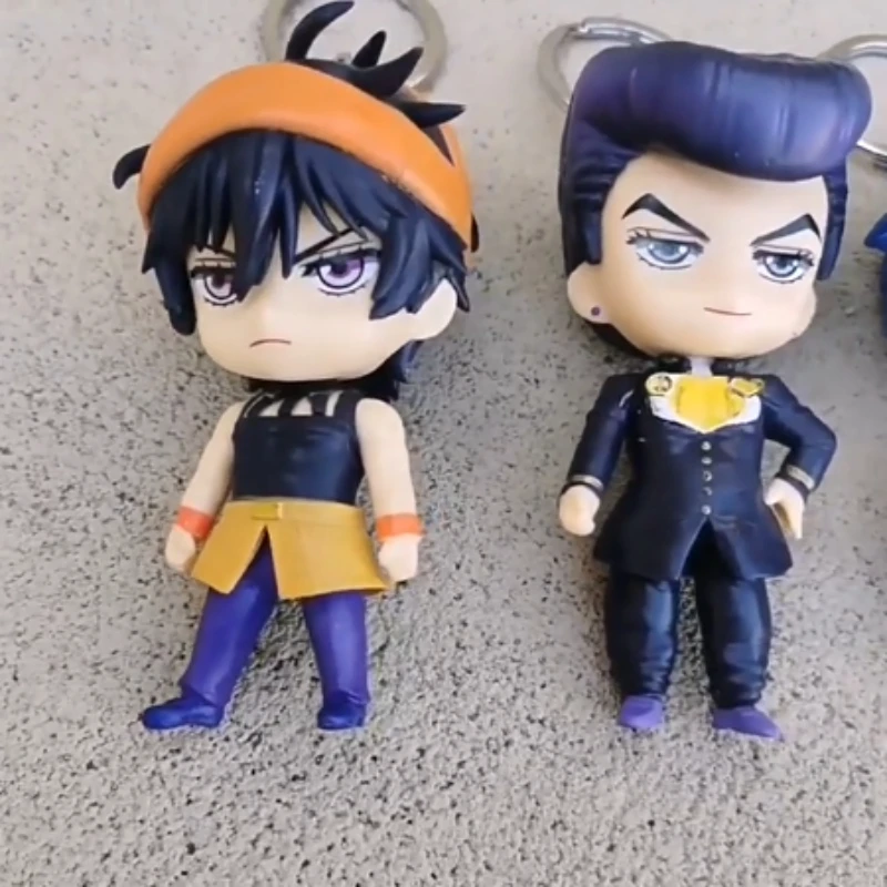 JoJos Bizarre Adventure Figure Keychain Random 1PC Jojo Dio Polnareff Narancia Bag Pendant PVC Car Keyring Ornament Collectible