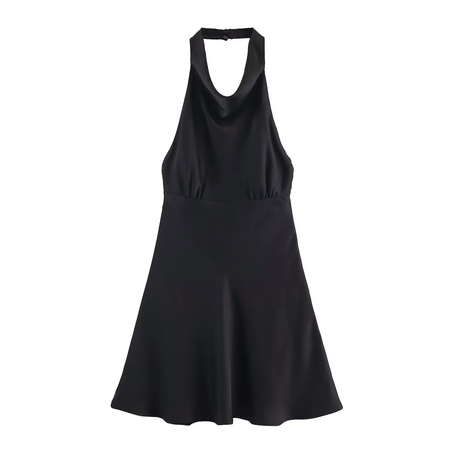 Sukienka satynowa w kolorze burgundowym BSAY, odzież damska, nowość na jesień 2025, seksowna sukienka mini z odkrytymi plecami i wiązaniem na szyi, francuska sukienka wieczorowa na bankiet, mujer.