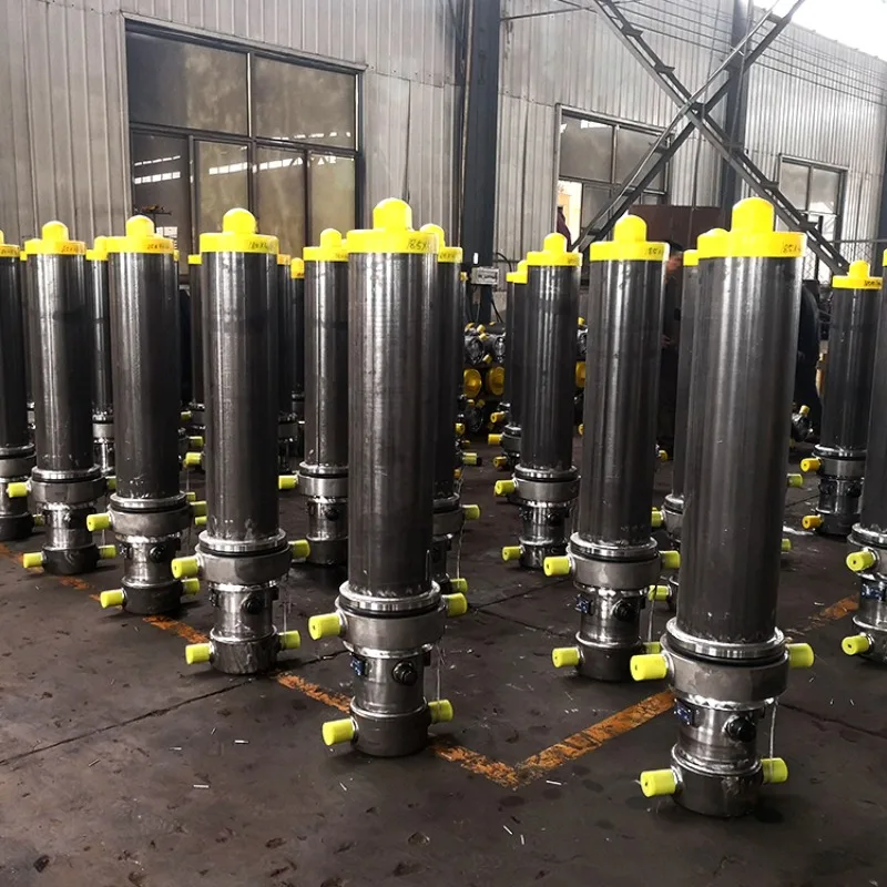 Telescopic hydraulic cylinder for dump truck hydraulic system