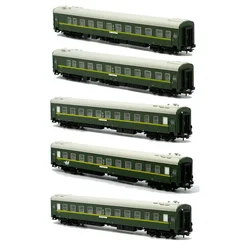 HO Scale 1/87 Train Model Beijing-Ulaanbaatar Green Passenger Train Model Adult Classic Collection Display Gift Five Sections