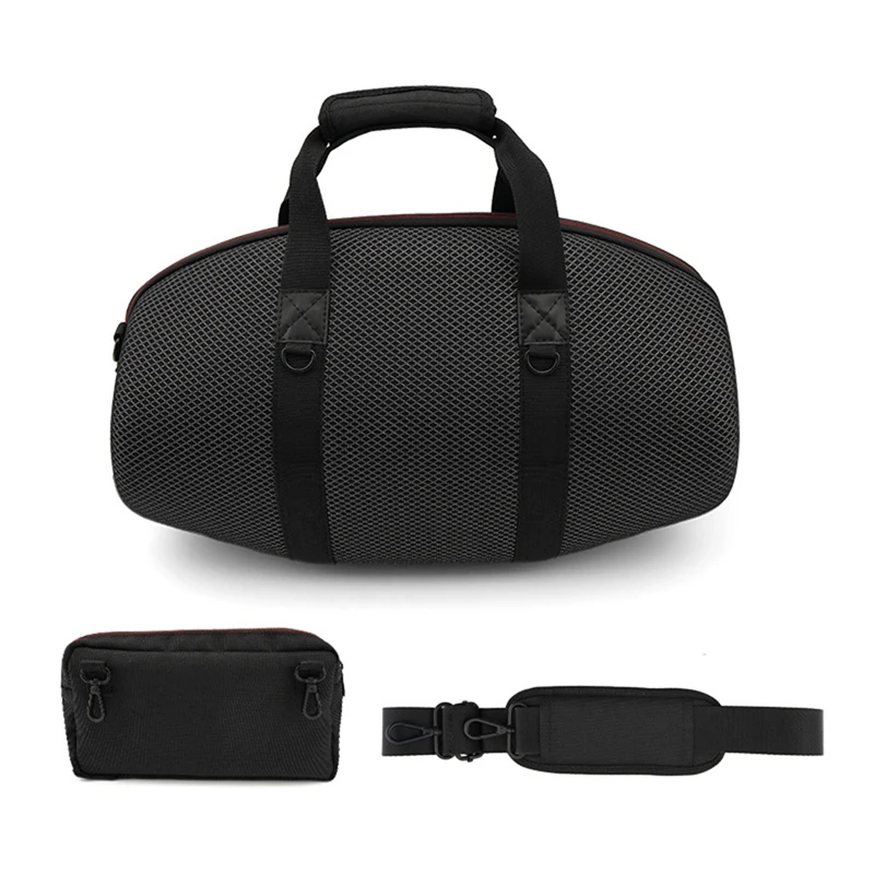 For 4 Speaker Carrying Case Storage Bag Protective Cover Portable Travel Organizer with Shoulder Strap-A19I
