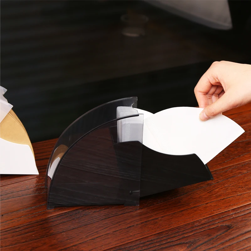 Plastic Dust-proof Filter Paper Box Filter Paper Holder Coffee V Filter Paper Fan-shaped Filter Paper Dust-proof Storage Box