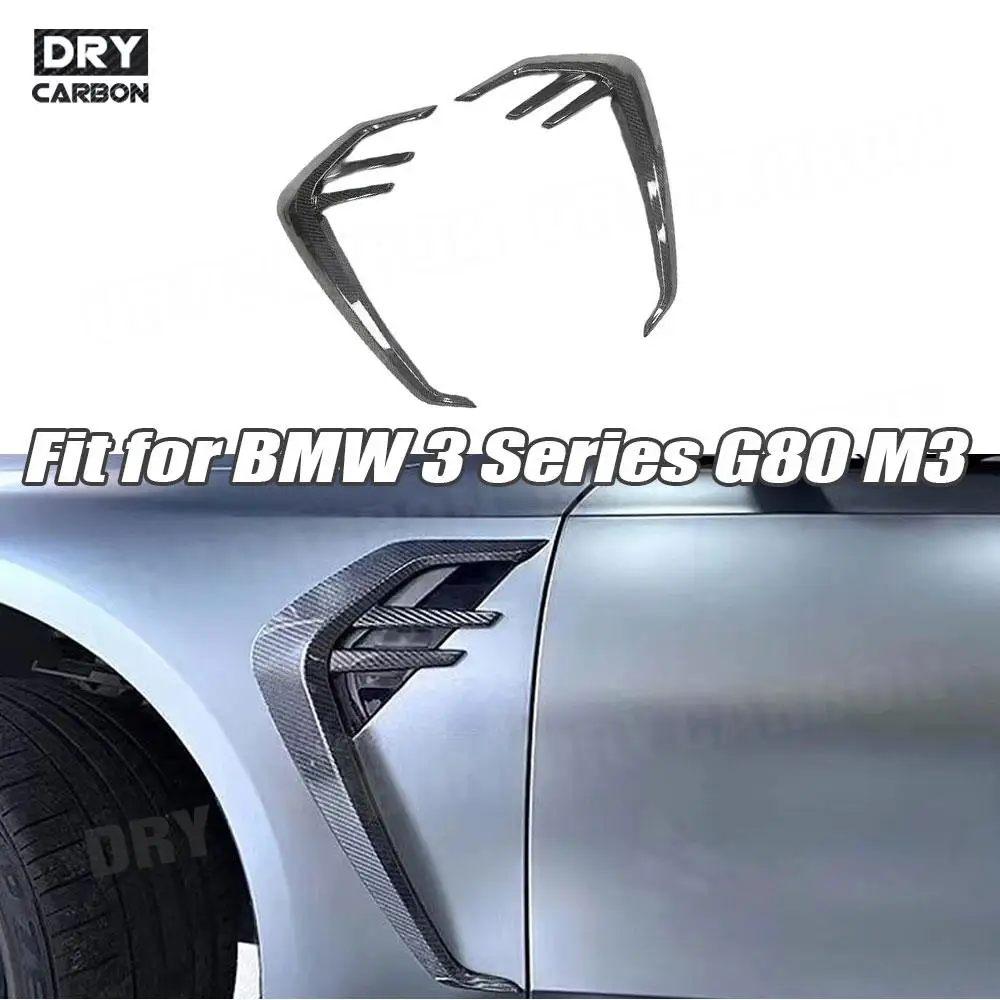 

Dry Carbon Fiber Car Side Fender Bumper Fin Splitters Spoiler Accessories Air Vent Trims for BMW G80 M3 G82 G83 M4 2021+