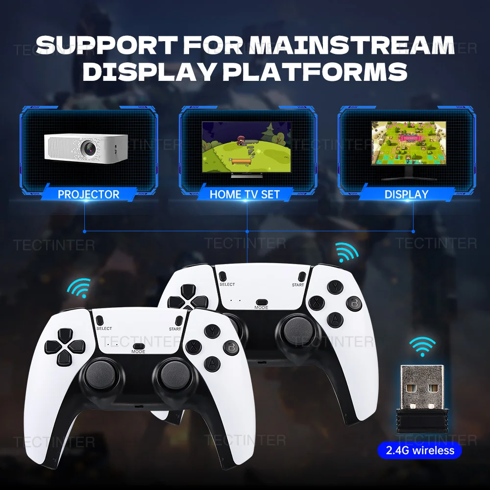 M15 4K Game Stick Mini TV Retro Video Game Console Handheld Game Player Wireless Gamepads Controller 128G 30000+ Games HD Output