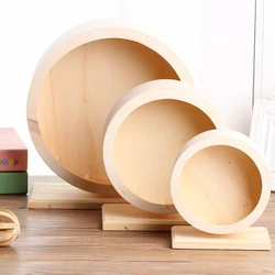 Natural Wood Hamster Wheel Running Toy Multipurpose Guinea Pig Rotatory Wheel Exercise Small Pet Sports Wheel for Hamster Mice