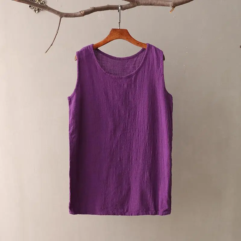 قميص نسائي فضفاض من القطن والكتان للربيع والصيف، ملابس خارجية، طبقة أساسية، سترة مريحة بأسلوب عملي، لون واحد، للاستخدام المنز... #1