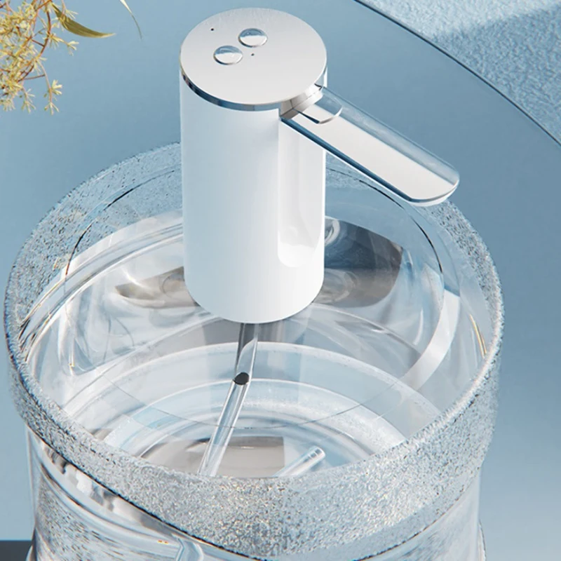 ปั๊มน้ำไฟฟ้าสำหรับขวดเครื่องจ่ายน้ำดื่มแบบชาร์จ USB เสียงเบาปั๊มขนาดเล็กสิ่งประดิษฐ์ดูดทนทานใช้งานง่าย
