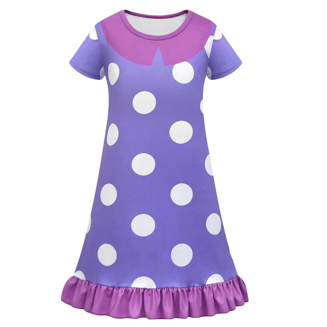 Kids Inside Out Cosplay Envy Costumes Girls Polka Dot Long Sleeves Princess Dress Fantasy Vestido Child Girls Halloween Clothes