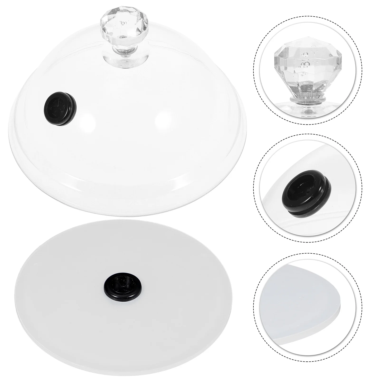 

2Pcs Acrylic Smoke Covers Cocktail Cake Dessert Food Dome Heat Cold Resistant Transparent Lid Cake Cover