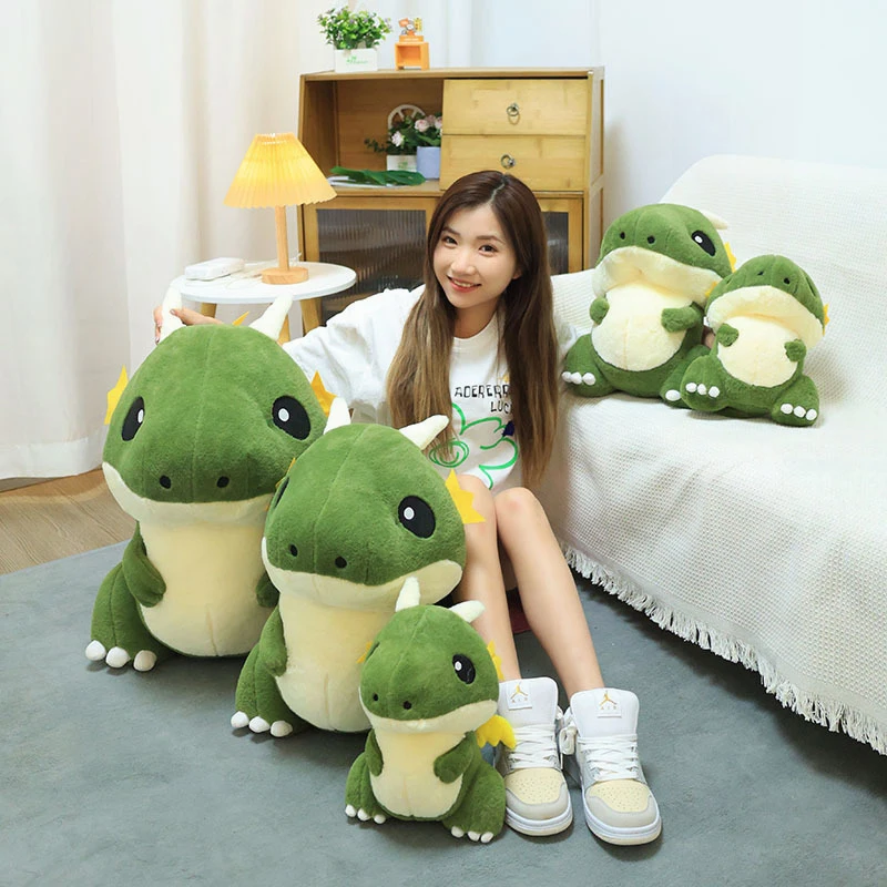 

Кавайная плюшевая игрушка, зеленый летающий дракон, мягкая кукла, толстый динозавр с крыльями, приятная подушка для детей, подарок на день рождения, милый мягкий
