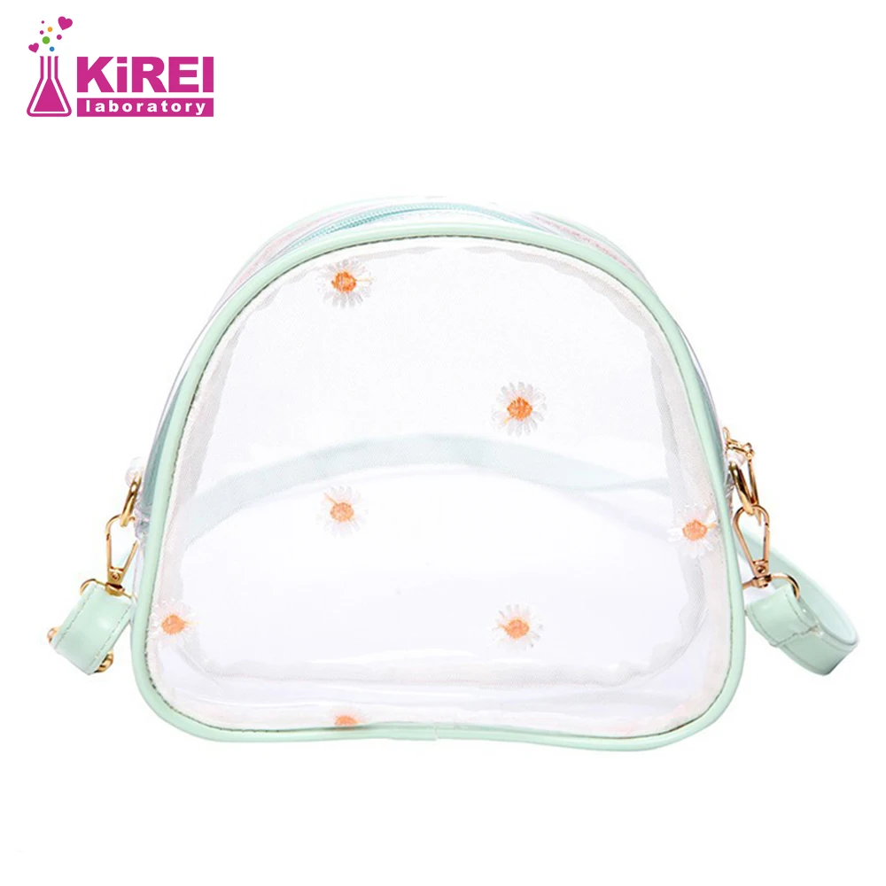 

Hot sell Ladies Spring/Summer PVC Transparent Jelly Small Daisy Large-capacity Girls One-shoulder Crossbody Outgoing Storage Bag