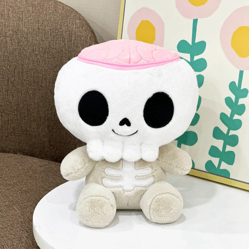 Halloween esqueleto de pelúcia cérebro flor boneca decorações festivas brinquedo ossos travesseiro ornamento presente macio para crianças amigo