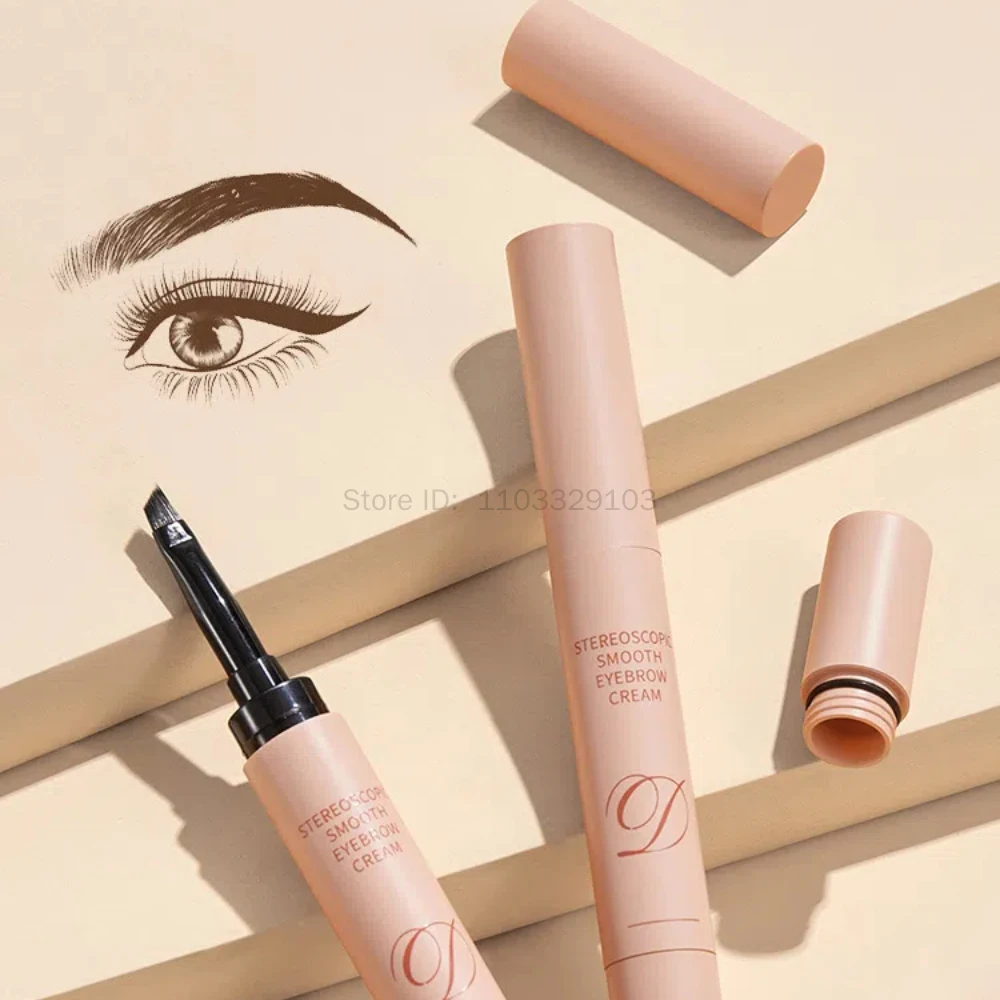 Matita per crema per tintura per sopracciglia Penna per sopracciglia naturale a lunga durata senza sbavature Impermeabile Marrone Grigio Tintura per sopracciglia con pennello Trucco cosmetico
