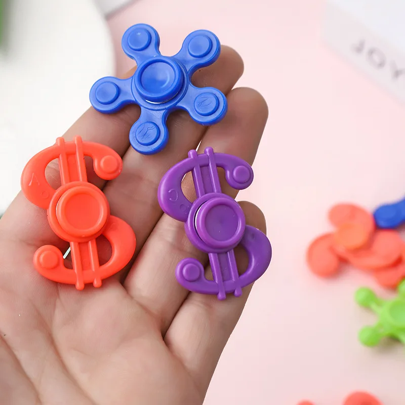 12pcs Mini Funny Fingertip Gyro Geometric Plastic Rotation Toys Kids Party Favor Treat School Guest Goodie Filler Birthday Gifts