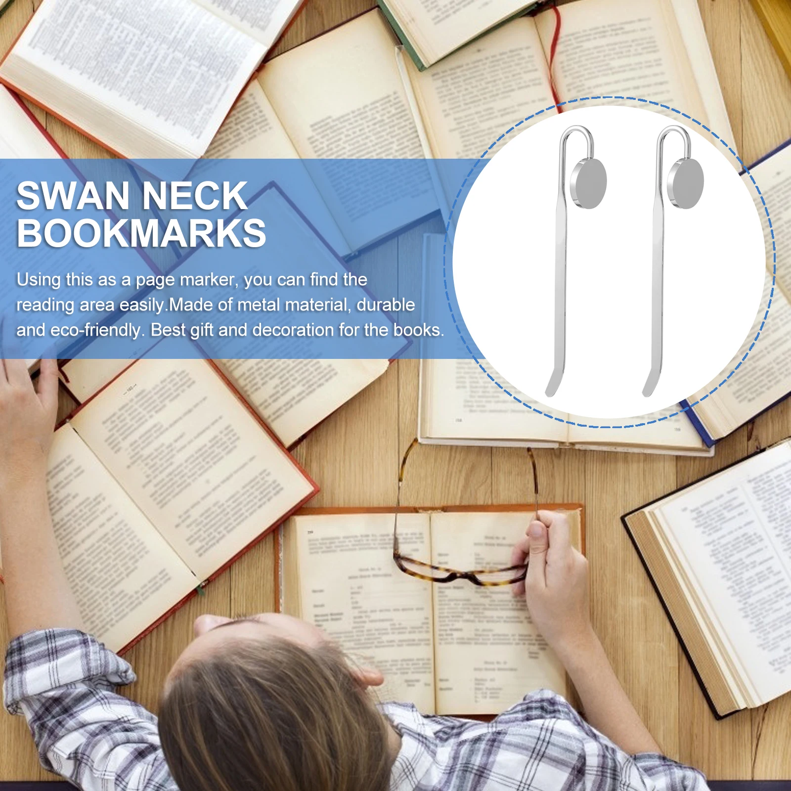 

2 Pcs Metal Bookmark Delicate Markers Charm Thin Page Alloy Clip Attractive Bookmarks