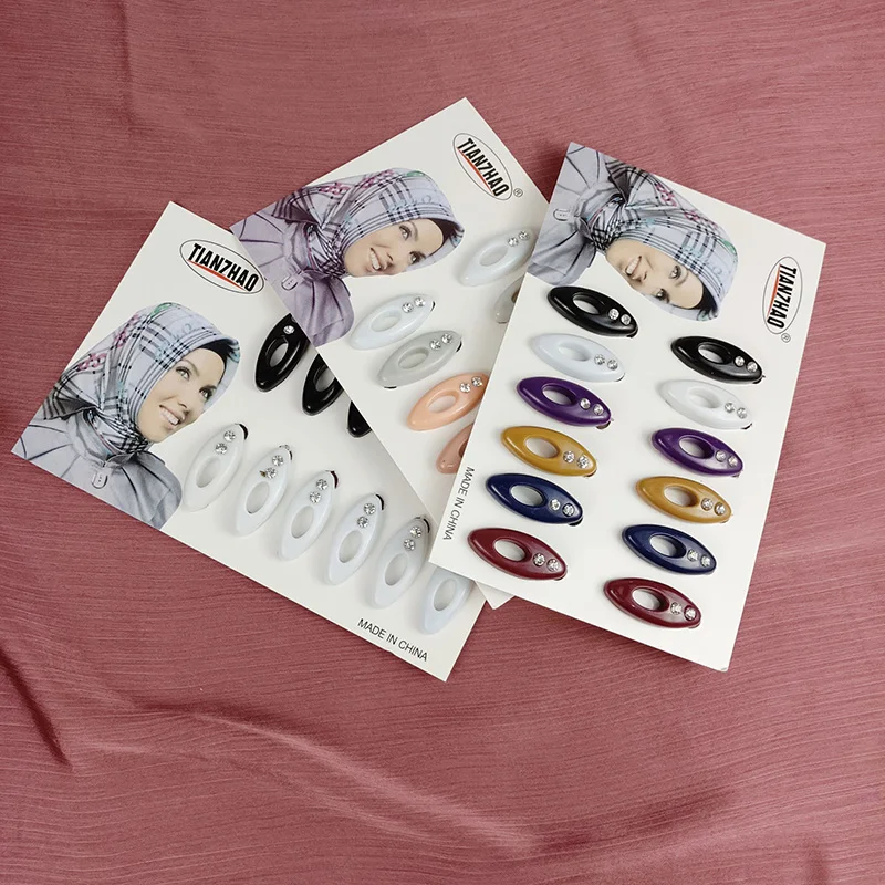 12Pcs/Box Muslim Hijab Pins Color Black and White Safety Pins Clips Ladies Dressing Accessories Brooches For Women Scarf Pins