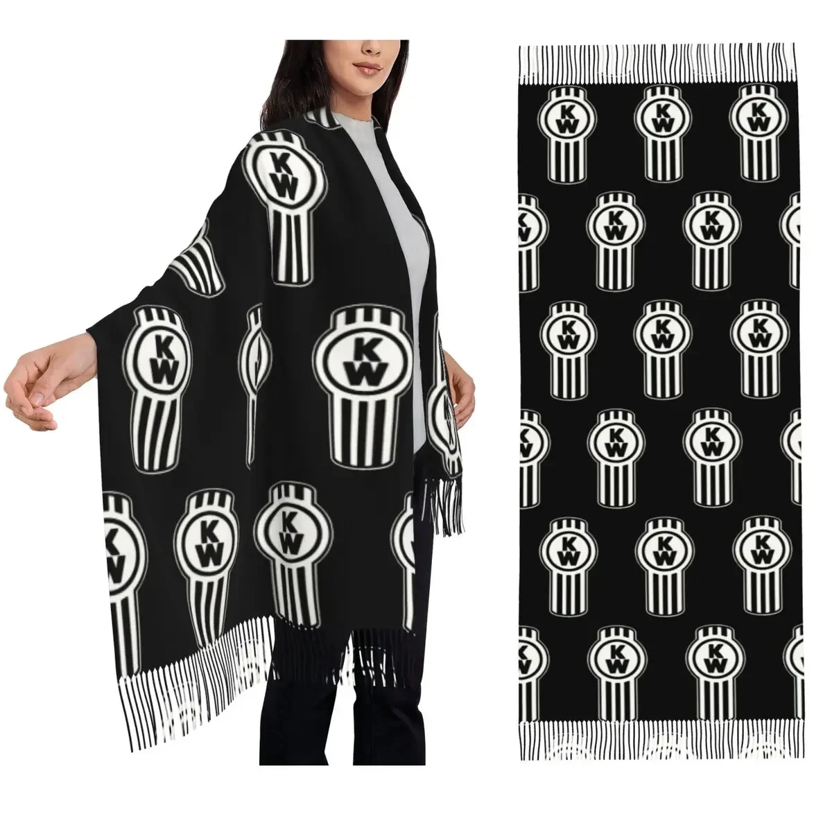 

Kenworth шарф с логотипом грузовика, шарфы с кисточками, женские мягкие теплые шали и накидки, большая осенне-зимняя шаль