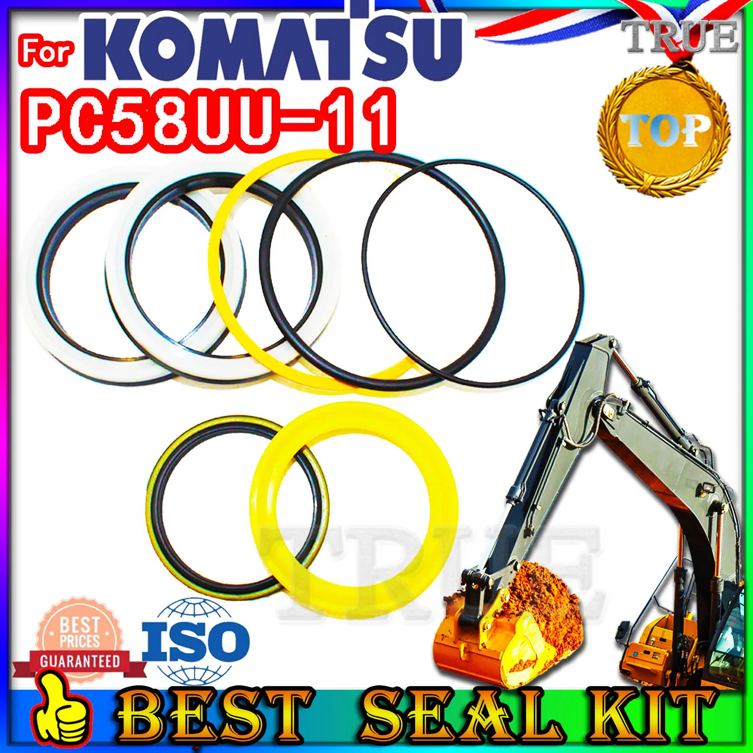 

For KOMATSU PC58UU-11 Oil Seal Repair Kit Boom Arm Bucket Excavator Hydraulic Cylinder PC58UU 11 gearbox Mojing Fluoro rubber