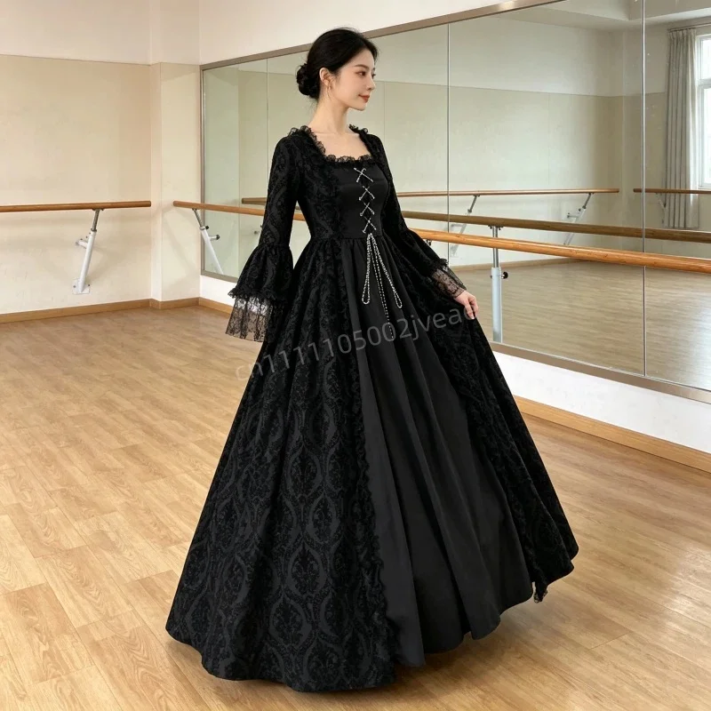 Victoria Gown S-5XL European Court Wide Skirt Medieval Artistic Revival Dress Women's Long Dress For Dance Drama Performances