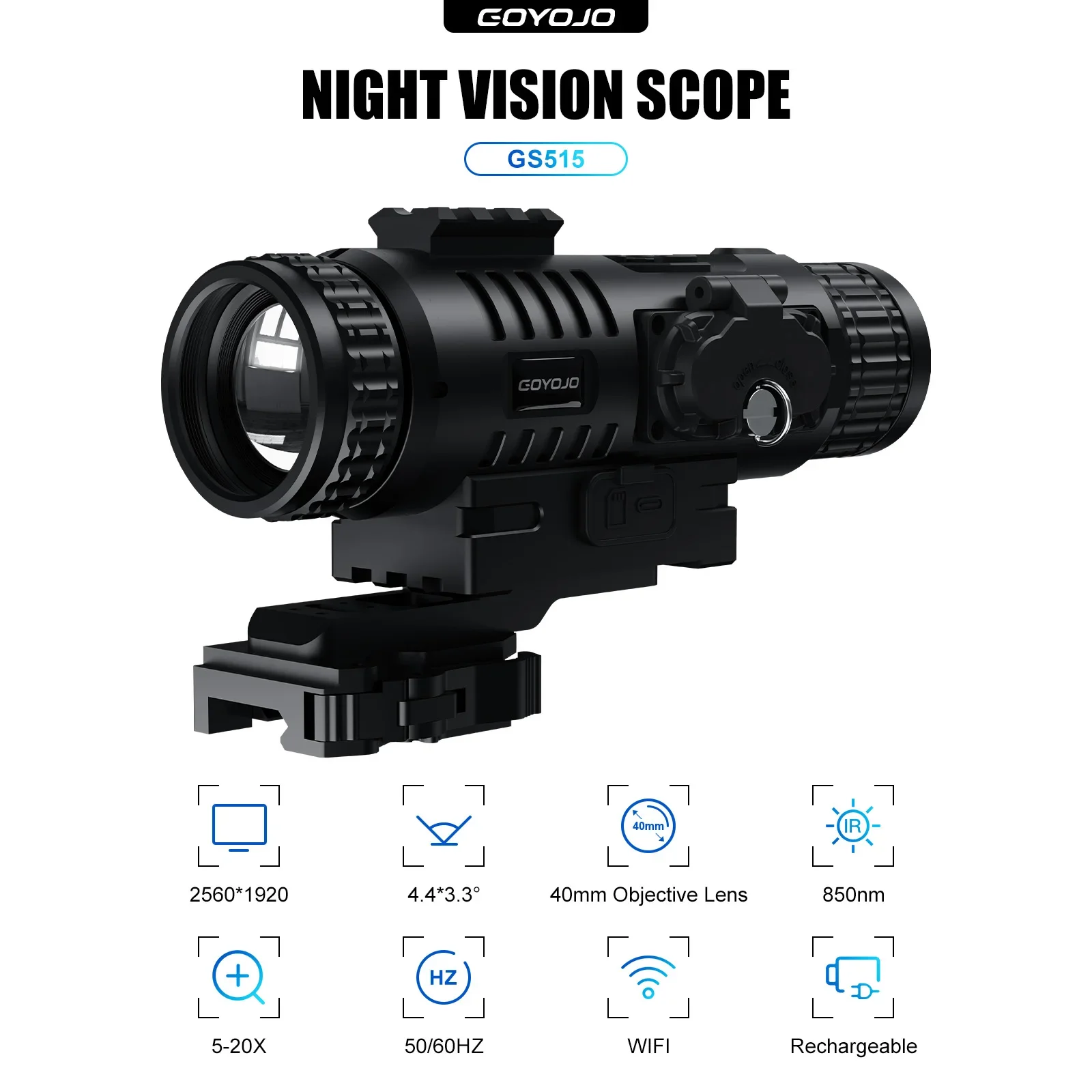 Digital Night Vision Scope, HD 5-20X Hunting Night Vision Telescopes, 2560x1920 Resolution for Surveillance Wildlife Observation